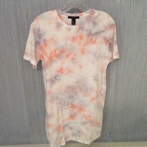 white tie dye t-shirt dress